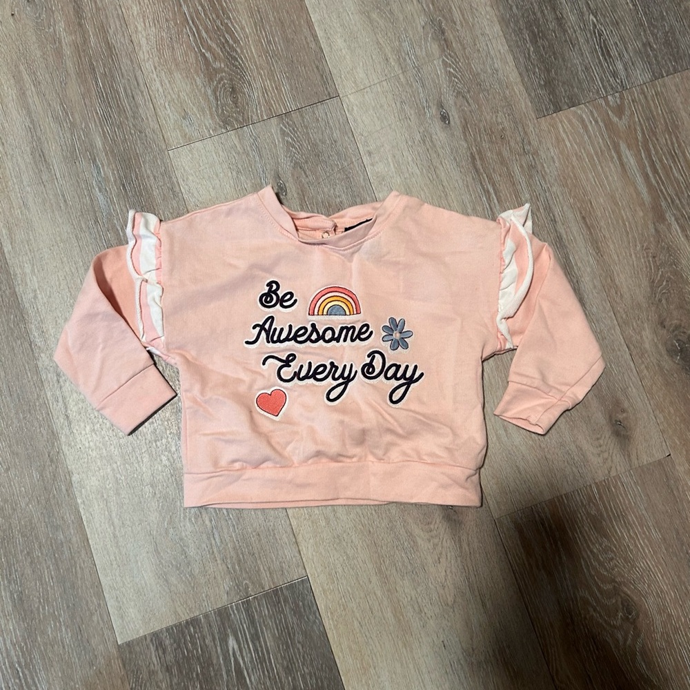 Pink Kids Shirt with Ruffle Sleeves